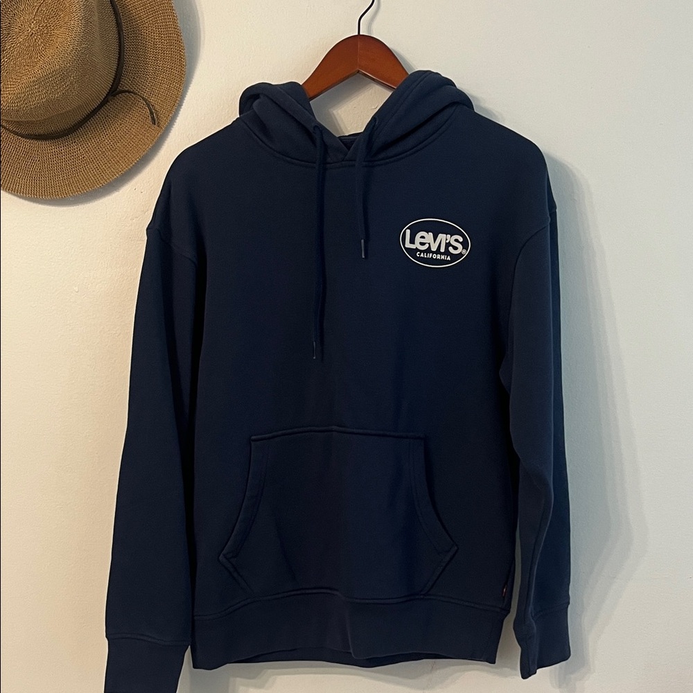 Levi's Navy Pullover Hoodie with White Logo